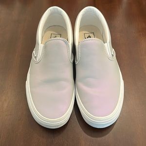 Vans Shoes Unisex | Authentic Halographic Grey to Purple Slip-on Shoes